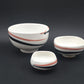 Vintage Royal Copenhagen Fajance Schalen Set 5/5318, 5/5114, 5/5329 Danish Design 1980er Jahre Baca Serie MCM Designklassiker