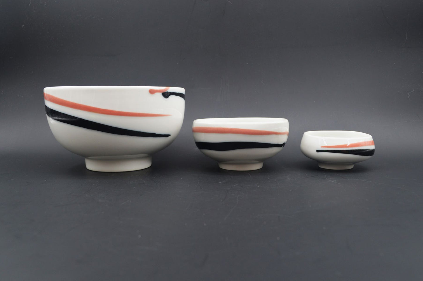 Vintage Royal Copenhagen Fajance Schalen Set 5/5318, 5/5114, 5/5329 Danish Design 1980er Jahre Baca Serie MCM Designklassiker