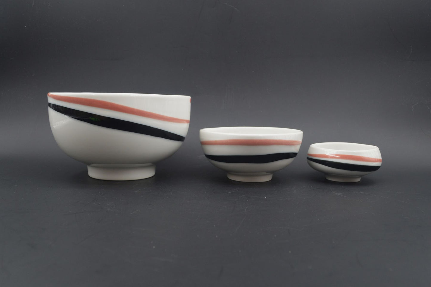 Vintage Royal Copenhagen Fajance Schalen Set 5/5318, 5/5114, 5/5329 Danish Design 1980er Jahre Baca Serie MCM Designklassiker