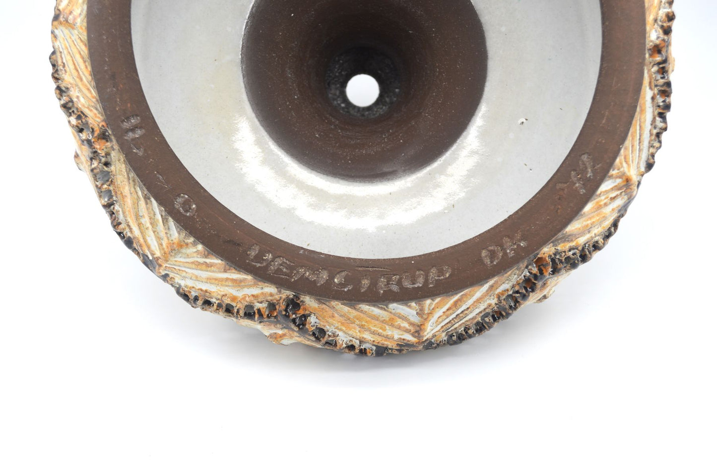Unikat Demstrup Fat-Lava Studiokeramik Dänemark Hängelampe gefertigt von Ib Oluf Hansen 1970s Danish Design Moderne Kunstkeramik Lampe