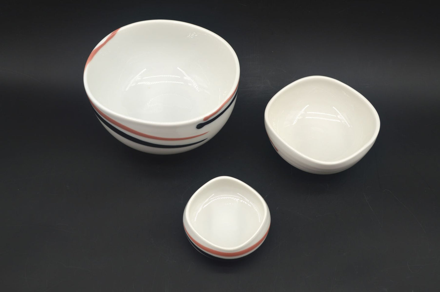 Vintage Royal Copenhagen Fajance Schalen Set 5/5318, 5/5114, 5/5329 Danish Design 1980er Jahre Baca Serie MCM Designklassiker