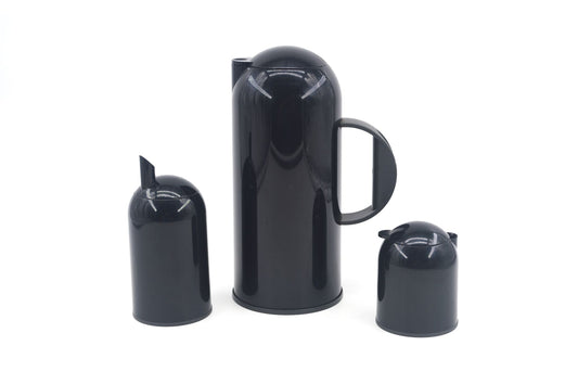 Vintage Rosti Denmark Formula 1 Kaffee oder Tee Set mit Isolierkanne Design Johan Weernink - 1980s MCM Memphis Design