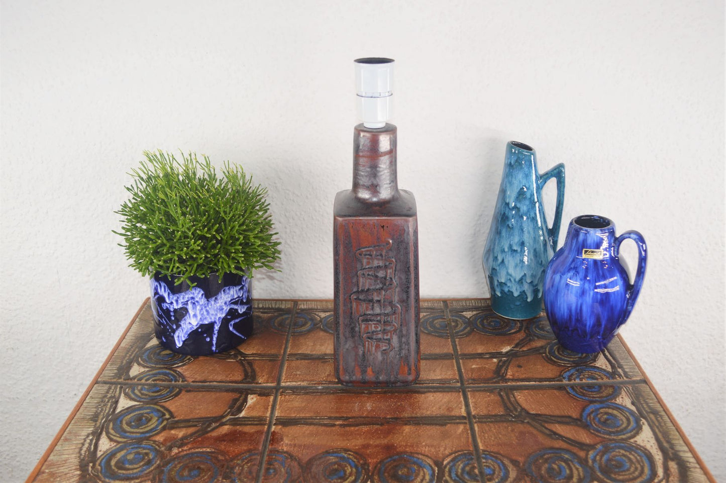 Mid-Century Desiree Stentøj Danmark Kunstkeramik Tischlampe 1970s Danish Modern Design Fat-Lava Studiokeramik