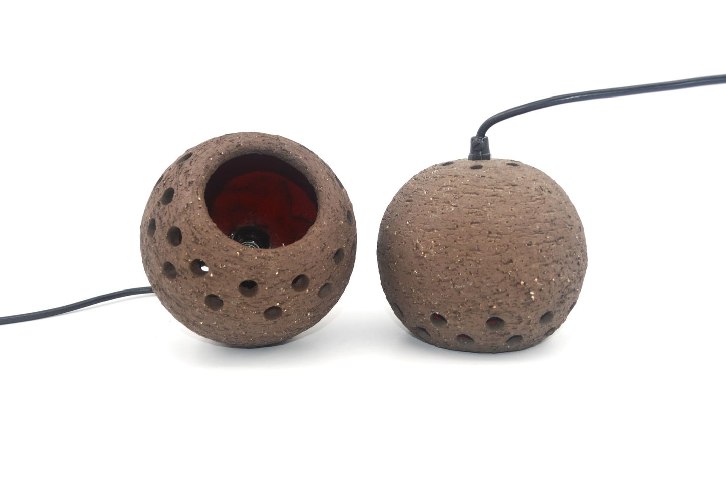 Seltene Mid-Century Fat-Lava Keramik Hängelampen Lehmann Keramik Langeland Dänemark 1960s Erik Ebeltoft Design dänische Studiokeramik Design Lampen