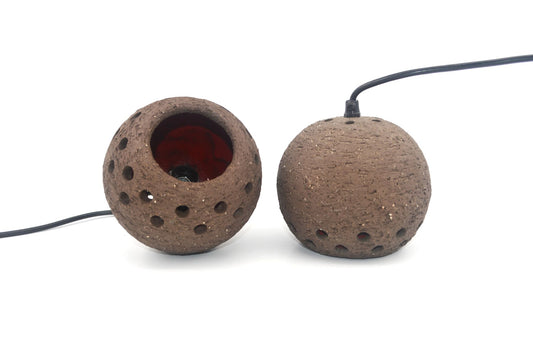 Seltene Mid-Century Fat-Lava Keramik Hängelampen Lehmann Keramik Langeland Dänemark 1960s Erik Ebeltoft Design dänische Studiokeramik Design Lampen