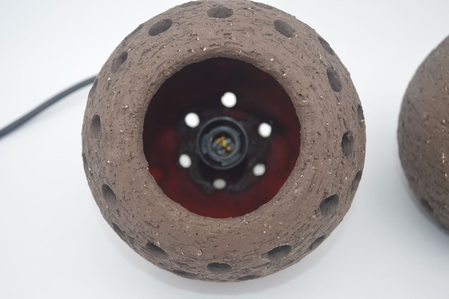 Seltene Mid-Century Fat-Lava Keramik Hängelampen Lehmann Keramik Langeland Dänemark 1960s Erik Ebeltoft Design dänische Studiokeramik Design Lampen