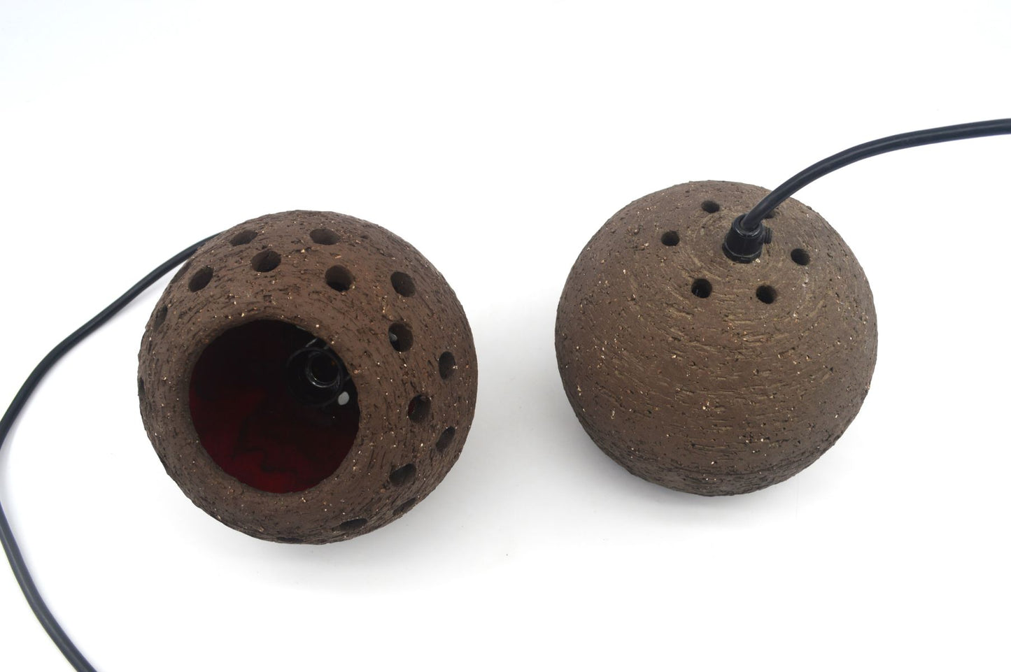 Seltene Mid-Century Fat-Lava Keramik Hängelampen Lehmann Keramik Langeland Dänemark 1960s Erik Ebeltoft Design dänische Studiokeramik Design Lampen