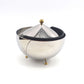 Vintage Bodum Tea Ball Design Teekanne mit Teesieb - 1980s Carsten Jorgensen Design, postmoderne dänische Edelstahl Teekanne Memphis Stil