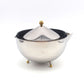 Vintage Bodum Tea Ball Design Teekanne mit Teesieb - 1980s Carsten Jorgensen Design, postmoderne dänische Edelstahl Teekanne Memphis Stil