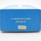 Mid-Century 1960s Holmegaard Danmark Skjold Kerzenhalter originalverpackt Per Lütken (1916-1998) Design 1960s – Danish Modern Designklassiker