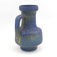 Große Karlsruher Majolika Vase 7318 1970s Friedgard Glatzle Design Mid-Century WGP Blaue Fat-Lava Glasur