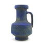 Große Karlsruher Majolika Vase 7318 1970s Friedgard Glatzle Design Mid-Century WGP Blaue Fat-Lava Glasur