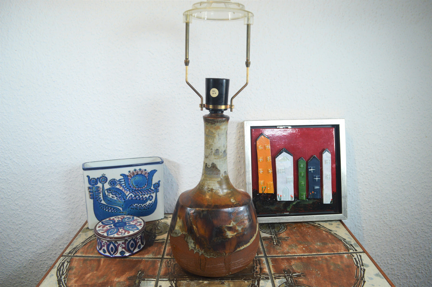 Stor Axella bordlampe Aksel Larsen 1970'erne Brutalistisk dansk design