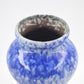 Mid-Century VEB Strehla 1437 Keramik Vase mit blauer Fat-Lava Glasur - 1960s DDR Vintage Studiokeramik ostdeutsche Fat-Lava Keramik Vase