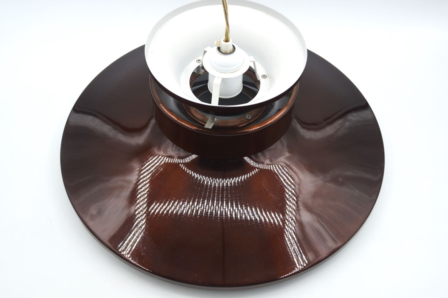 Große dänische Mid-Century Designlampe 1970er Jahre Hängelampe im Jo Hammerborg Design Danish MCM zeitgenössischer dänischer Designklassiker