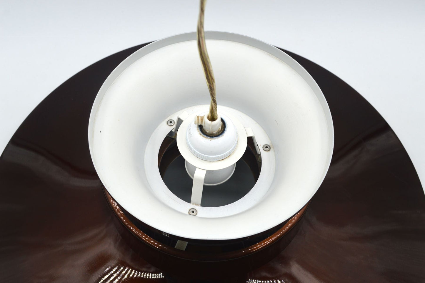Große dänische Mid-Century Designlampe 1970er Jahre Hängelampe im Jo Hammerborg Design Danish MCM zeitgenössischer dänischer Designklassiker