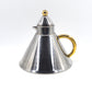 Vintage 1980s Inoxpran Orchidea Design Wasserkessel 18-10 mit Goldverzierung Made in Italy - italienisches MCM Memphis Design
