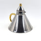 Vintage 1980s Inoxpran Orchidea Design Wasserkessel 18-10 mit Goldverzierung Made in Italy - italienisches MCM Memphis Design