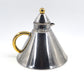 Vintage 1980s Inoxpran Orchidea Design Wasserkessel 18-10 mit Goldverzierung Made in Italy - italienisches MCM Memphis Design