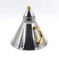 Vintage 1980s Inoxpran Orchidea Design Wasserkessel 18-10 mit Goldverzierung Made in Italy - italienisches MCM Memphis Design