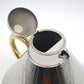 Vintage 1980s Inoxpran Orchidea Design Wasserkessel 18-10 mit Goldverzierung Made in Italy - italienisches MCM Memphis Design