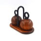 MCM Bodum Denmark kugelförmige Teakholz Salz und Pfeffer Mühlen 1980s Richard Nissen Danish Modern Designklassiker - dänisches Vintage Design