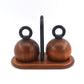 MCM Bodum Denmark kugelförmige Teakholz Salz und Pfeffer Mühlen 1980s Richard Nissen Danish Modern Designklassiker - dänisches Vintage Design