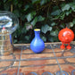 WGP Bay Keramik Pop-Art Vase 582-14 60s Bodo Mans Design mit blauer Fat-Lava Glasur