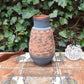 Große Mid-Century westdeutsche Wekara Sgraffito Keramik Vase 120/25 mit Ritzdekor 1950s WGP blaue handgefertigte Kunstkeramik MCM Design