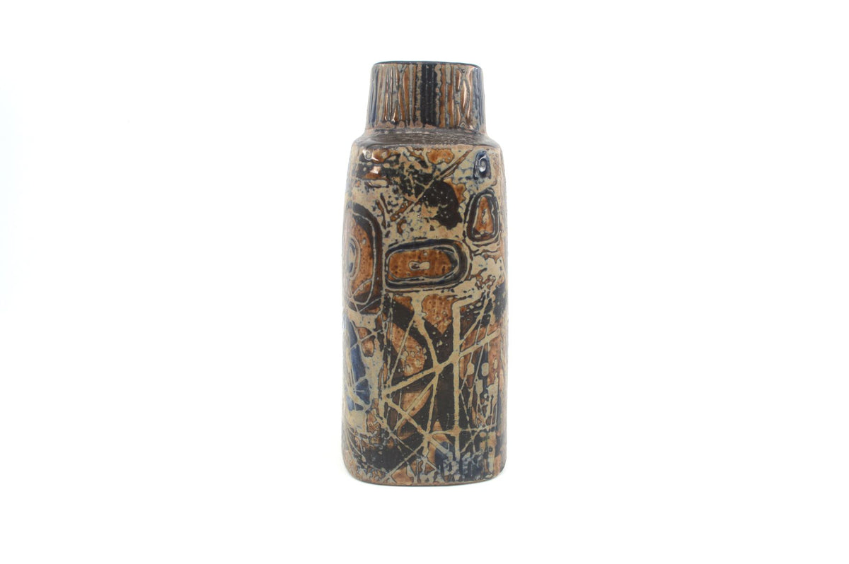 Vintage Royal Copenhagen Dänemark 870/3121 Nils Thorsson Sunflower Design Fajance Vase, Danish Design 1960er Jahre MCM dänischer Designklassiker