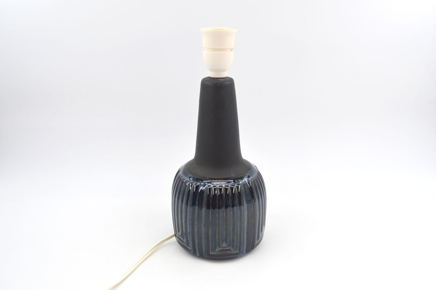Große Einar Johansen Søholm Stentøj Dänemark Vintage blaue Keramik Tischlampe 1039 1960's Danish MCM Design original 1960s Bornholmer Kunstkeramik