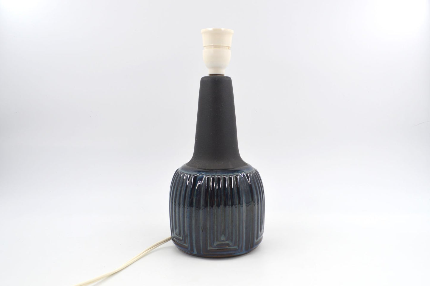Große Einar Johansen Søholm Stentøj Dänemark Vintage blaue Keramik Tischlampe 1039 1960's Danish MCM Design original 1960s Bornholmer Kunstkeramik