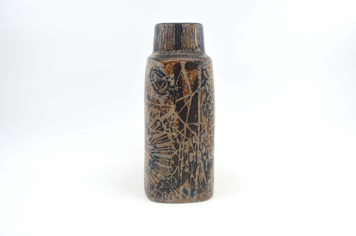 Vintage Royal Copenhagen Dänemark 870/3121 Nils Thorsson Sunflower Design Fajance Vase, Danish Design 1960er Jahre MCM dänischer Designklassiker