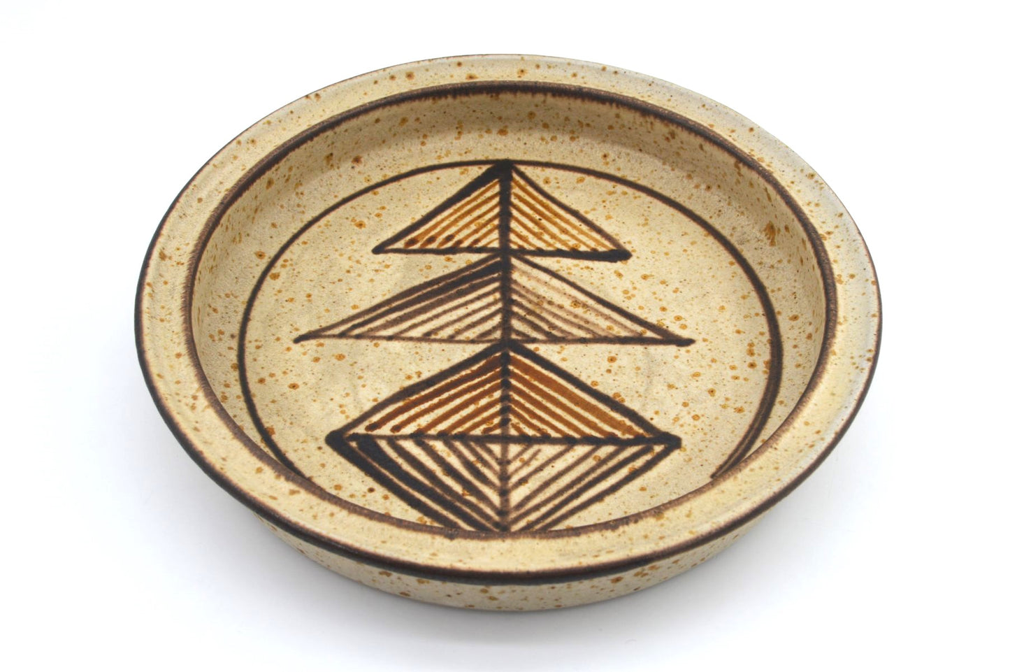 Zeitgenössische Mid-Century Modern Bente Jessen Denmark Studiokeramik Schale 1970s abstrakte dänische Kunstkeramik