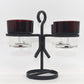 Dantoft Metall Kerzenhalter mit Luminarc Gläsern 1960 Danish Modern Design