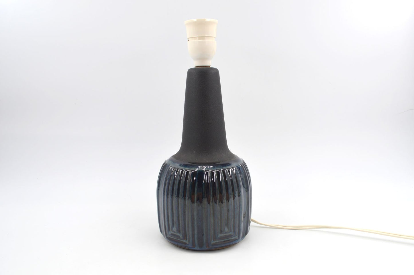 Große Einar Johansen Søholm Stentøj Dänemark Vintage blaue Keramik Tischlampe 1039 1960's Danish MCM Design original 1960s Bornholmer Kunstkeramik