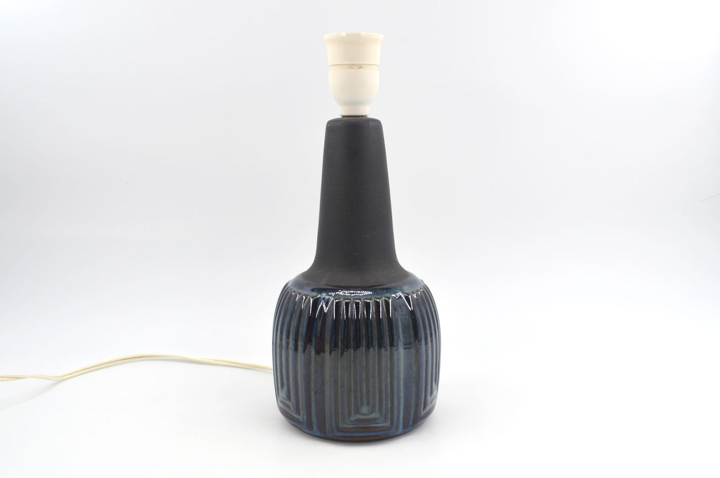 Große Einar Johansen Søholm Stentøj Dänemark Vintage blaue Keramik Tischlampe 1039 1960's Danish MCM Design original 1960s Bornholmer Kunstkeramik