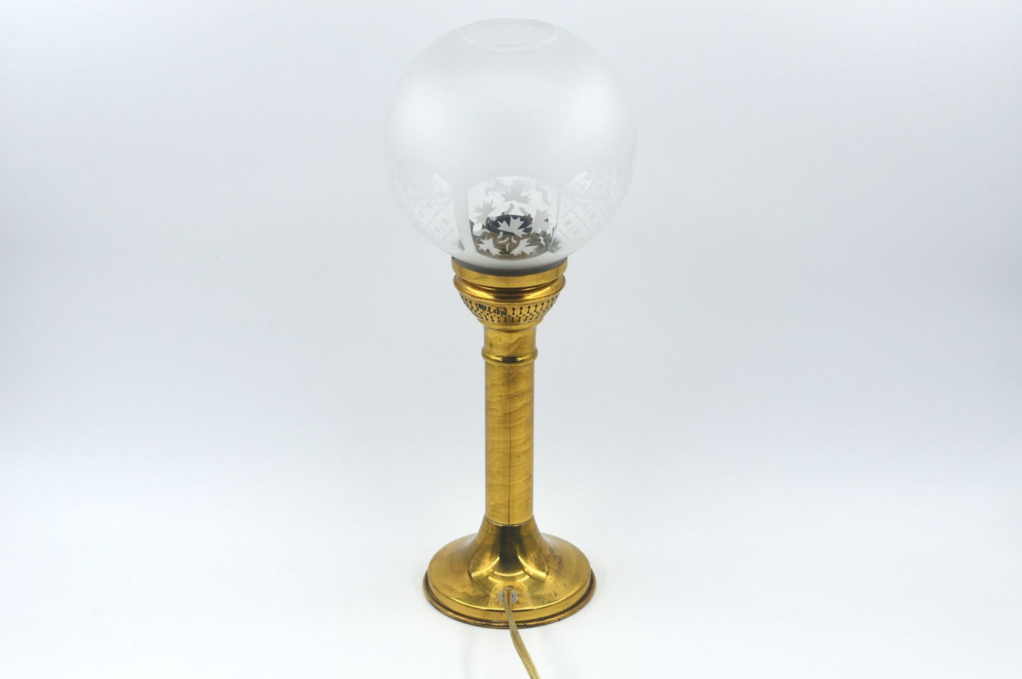 Mid-Century Modern dänische Design Tischlampe mit Glasschirm 1960s maritime handgearbeitete dänische Vintage Lampe Danish Modern Designklassiker