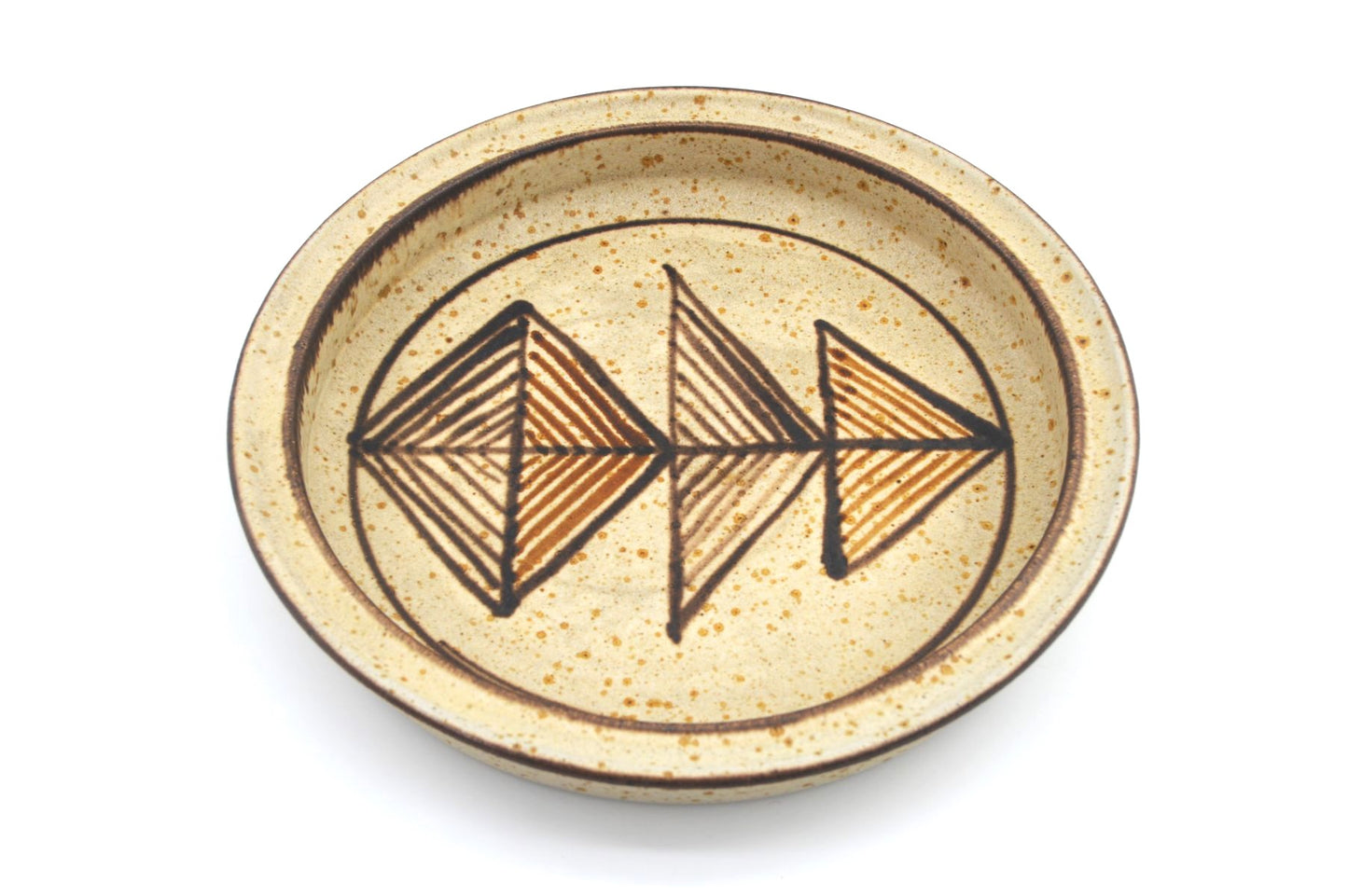 Zeitgenössische Mid-Century Modern Bente Jessen Denmark Studiokeramik Schale 1970s abstrakte dänische Kunstkeramik