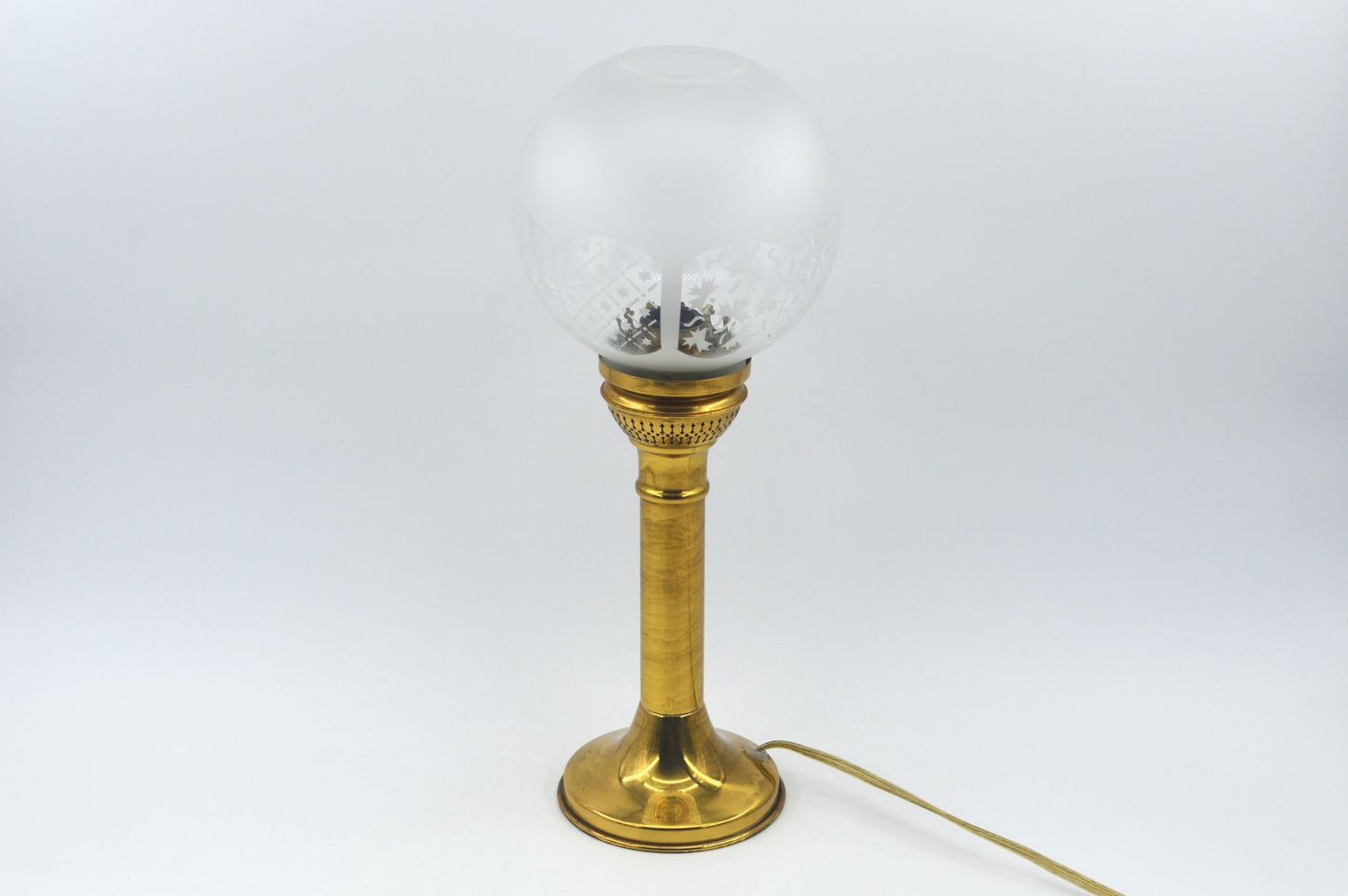 Mid-Century Modern dänische Design Tischlampe mit Glasschirm 1960s maritime handgearbeitete dänische Vintage Lampe Danish Modern Designklassiker
