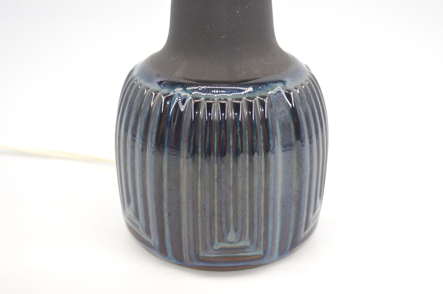 Große Einar Johansen Søholm Stentøj Dänemark Vintage blaue Keramik Tischlampe 1039 1960's Danish MCM Design original 1960s Bornholmer Kunstkeramik