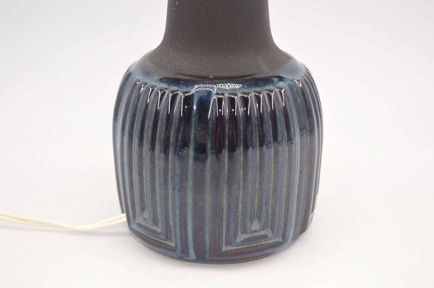 Große Einar Johansen Søholm Stentøj Dänemark Vintage blaue Keramik Tischlampe 1039 1960's Danish MCM Design original 1960s Bornholmer Kunstkeramik