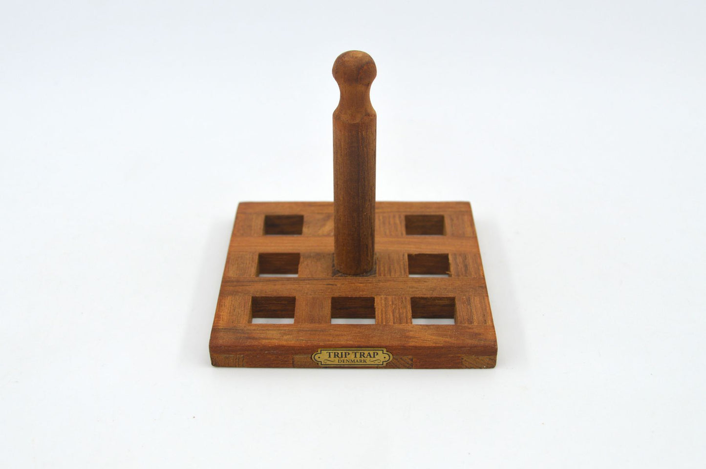 Seltene Mid-Century Trip Trap Danmark Teakholz Untersetzer Set mit 6 Untersetzern 1970s Danish Modern Design – zeitgenössisches dänisches Vintage Design