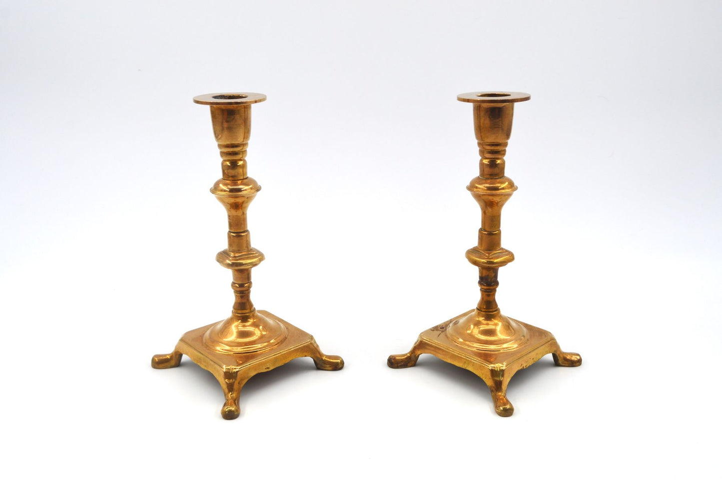 Antike dänische Jugendstil Design Messing Kerzenhalter 1920’s dänisches Skønvirke Design Handarbeit - skandinavisches Art Nouveau Design