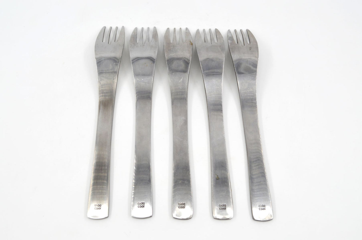 Vintage Aida Cool Besteck Mads Odgaard Design, Dänemark - dänisches Mid Century Besteck 1980er Jahre, Edelstahl gebürstet, Vintage Küchenbesteck