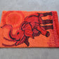 Vintage Ege Rya Danmark Elephant Teppich 1970s Pop-Art Design Denmark Scandinavian Folklore Carpets – dänischer Vintage Design Teppich