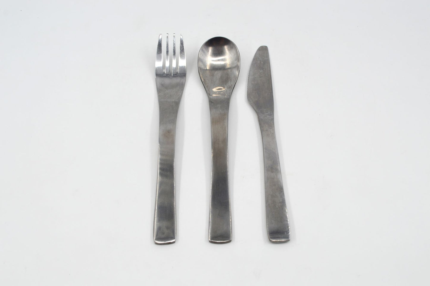 Vintage Aida Cool Besteck Mads Odgaard Design, Dänemark - dänisches Mid Century Besteck 1980er Jahre, Edelstahl gebürstet, Vintage Küchenbesteck