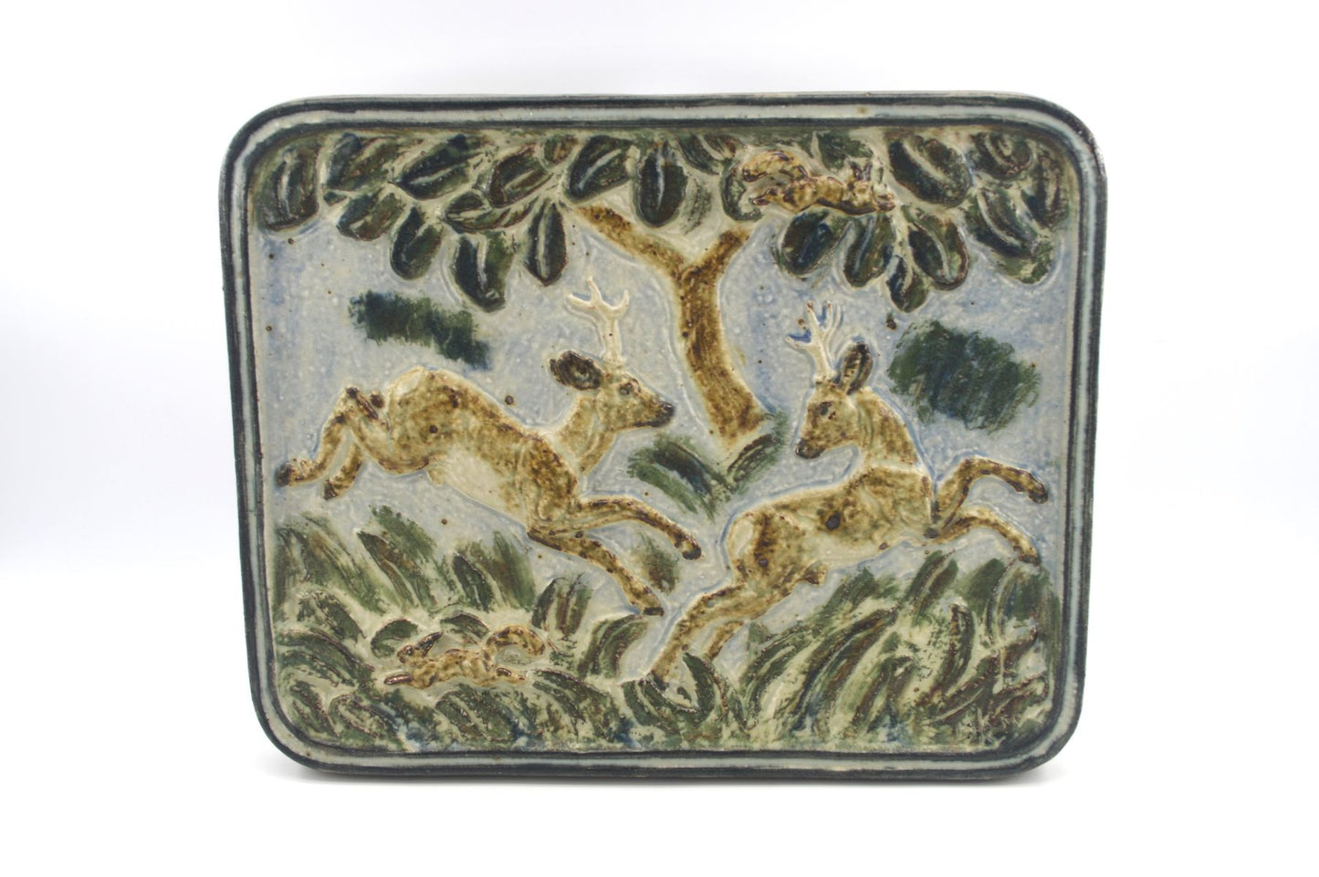 Große Royal Copenhagen 21732 Knud Kyhn Steingut Wandplatte aus Dänemark, extrem seltene dänische 1960er Jahre MCM Kunstkeramik