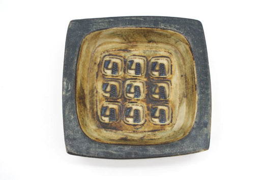 Vintage Royal Copenhagen Jørgen Morgensen ornamentale Steingut Schale 21872 1960s Mid-Century Danish Modern Designklassiker MCM Design