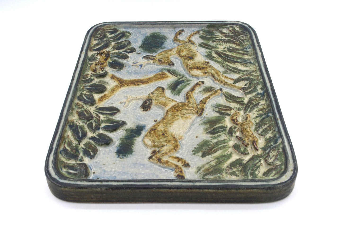 Große Royal Copenhagen 21732 Knud Kyhn Steingut Wandplatte aus Dänemark, extrem seltene dänische 1960er Jahre MCM Kunstkeramik